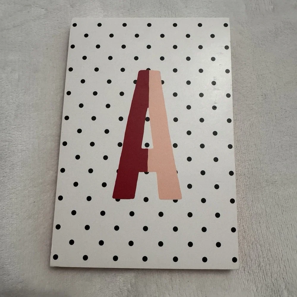 Kate Spade New York Monogram A Polka Dot Notepad Journal Stationery Designer NEW